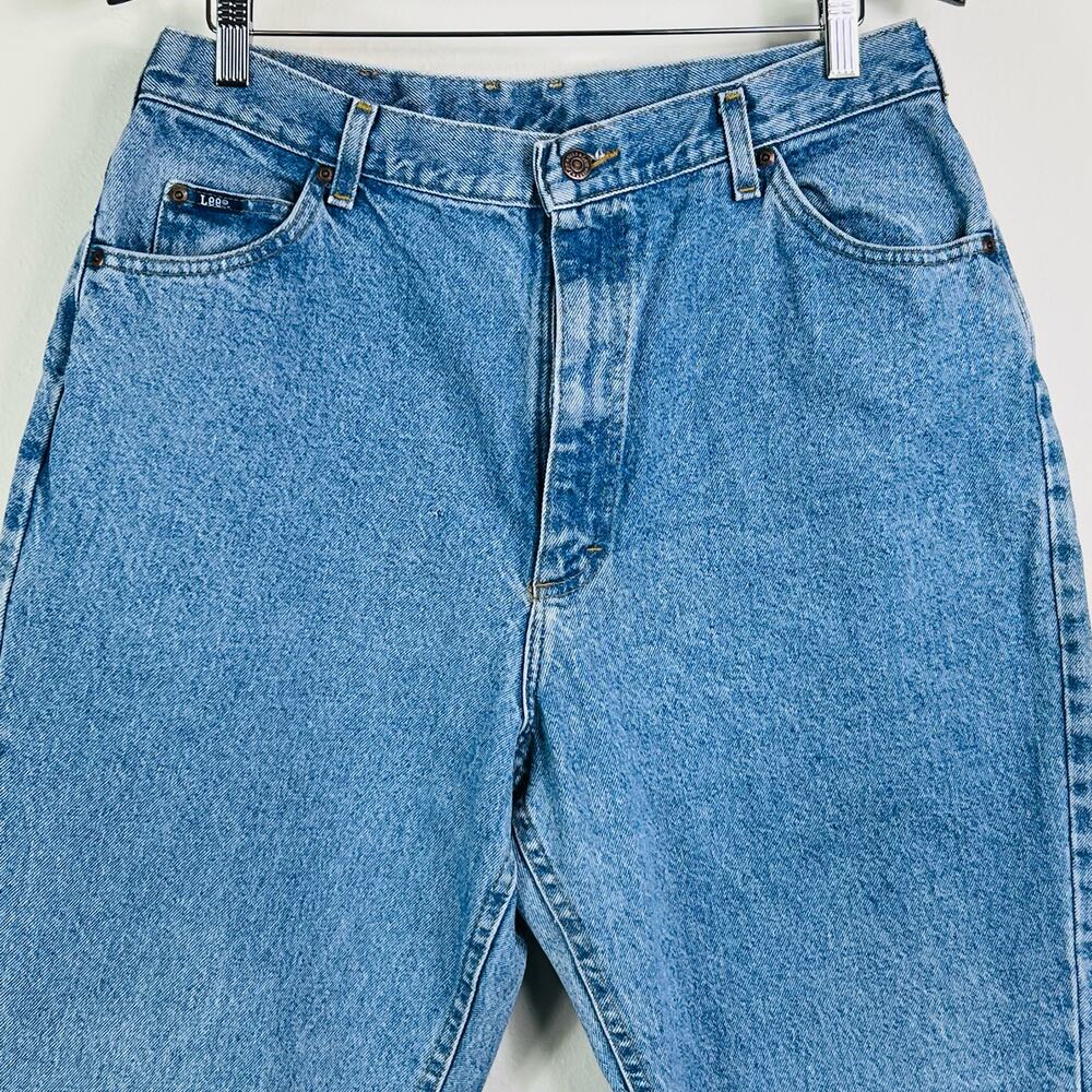 Lee Vintage Women’s 32x30 Mom Jeans 80's Blue Acid Wash Denim - Picture 2 of 10